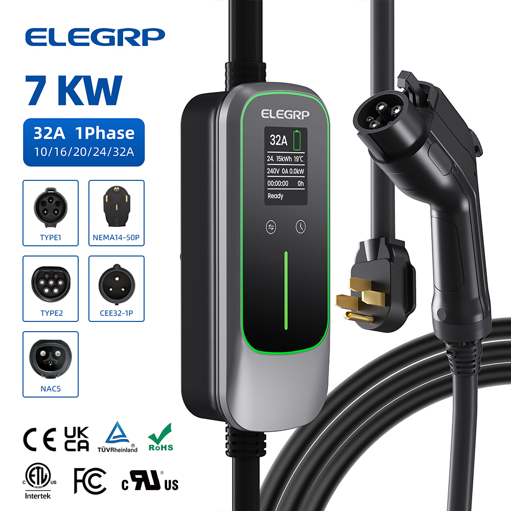 Home Ev Charger - ELEGRP 32 Amp Taşınabilir Elektrikli Araç
