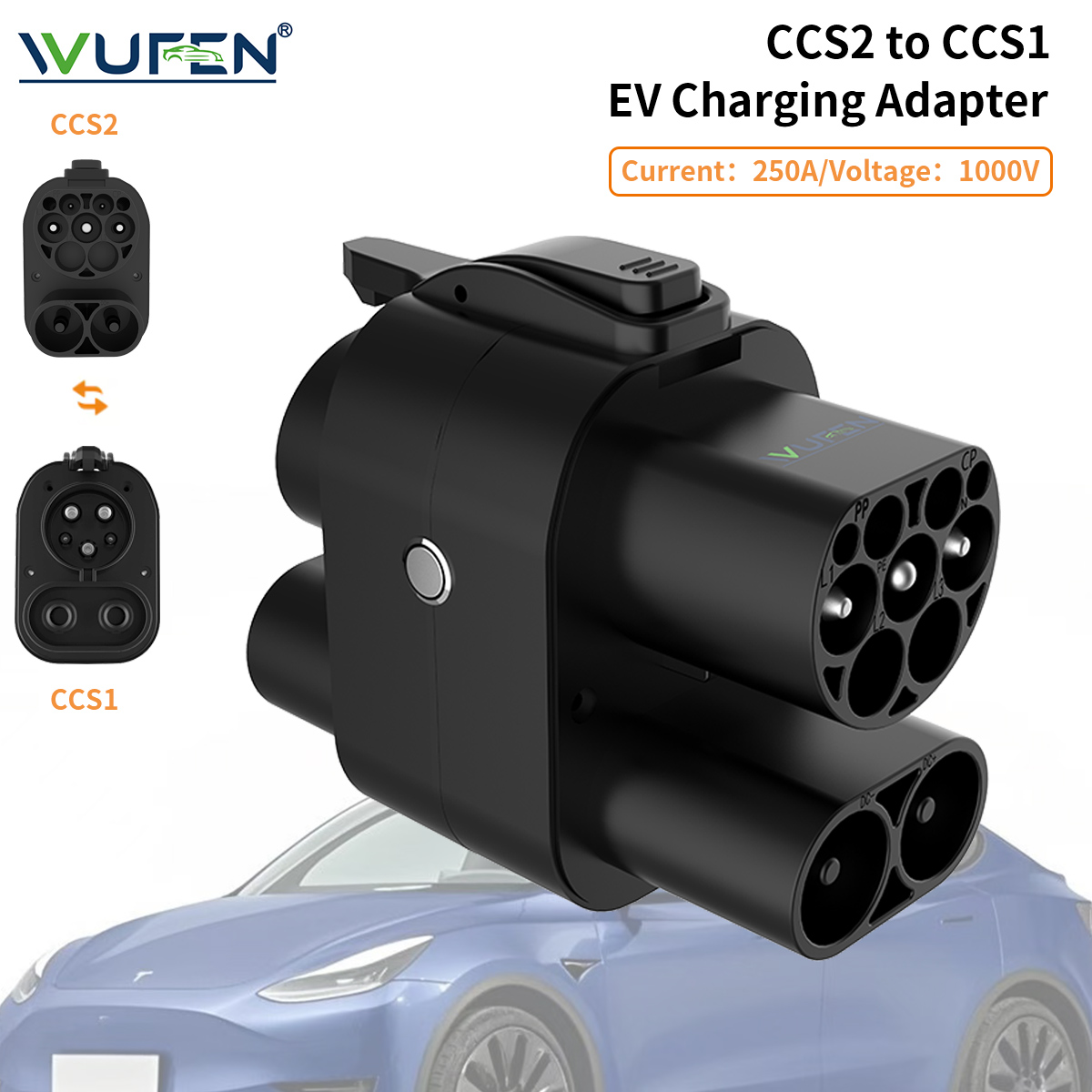 WUFEN CCS2 - CCS1 Adaptörü AC  - Ccs2 To Ccs1 Fast Charge Adapter 250Kw incelemesi ve fiyatı